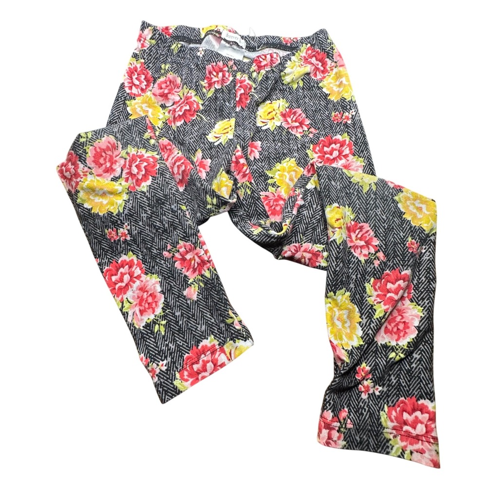 Forever 21 Kids Floral Leggings Girls Colorful Flowers Patterned Pants